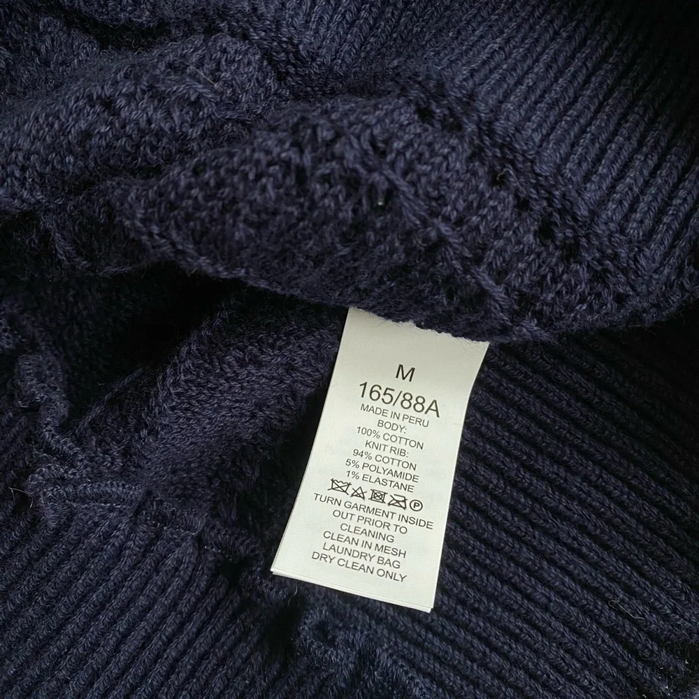 Kate Spade Sweater Women’s Medium Scallop Lace Sweater Navy Blue